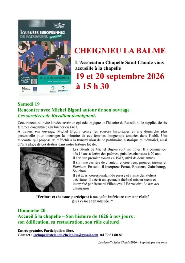 JEP 2026 à la Chapelle Saint-Claude