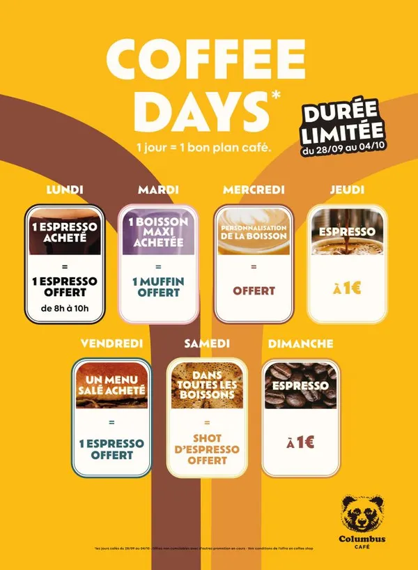 Semaine de bons plans chez Columbus Café
