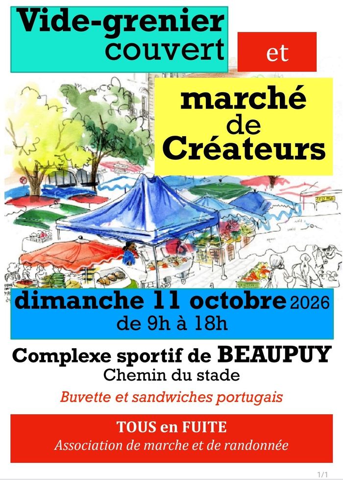 Vide-grenier couvert et marché de créateurs - Dimanche 11 octobre