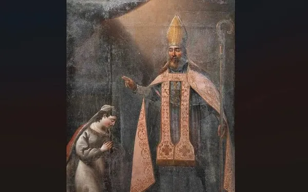 → Rencontre avec Alice Bourson : Restauration du tableau Saint Eutrope bénissant Sainte Eustelle (C. Sotta, 1818) : une véritable enquête
