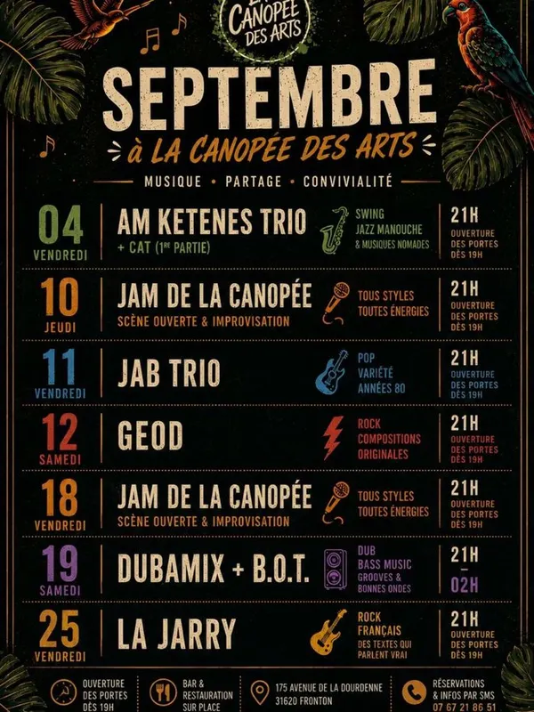 🍂 SEPTEMBRE À LA CANOPÉE DES ARTS 🎶