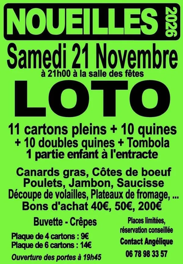 Loto de fin d'année du Comité des fêtes de Noueilles