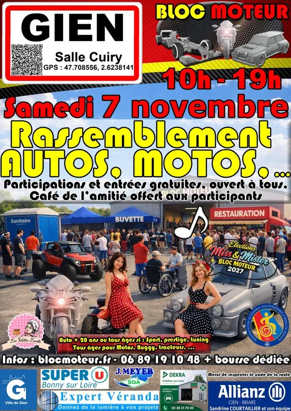 Samedi 7 novembre, RASSEMBLEMENT (autos, motos, buggy, …) - Gien