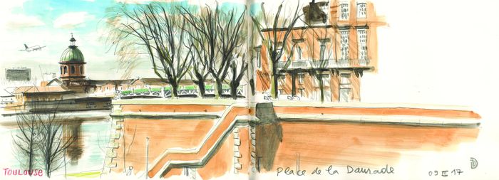 Dessiner Toulouse : Ecluse Saint-Pierre / Parvis de Brienne
