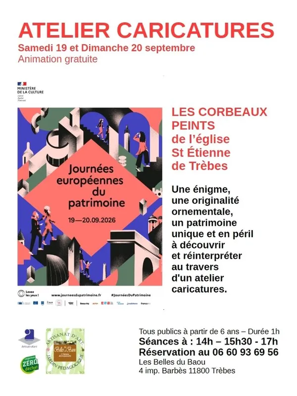 Les corbeaux peints de l’église Saint-Étienne de Trèbes