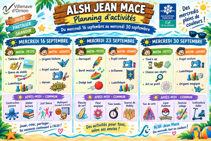 PLANNING ALSH DE SEPTEMBRE
