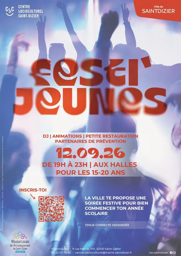 Festi’jeunes 2026 : soirée des 15-20 ans à Saint-Dizier
