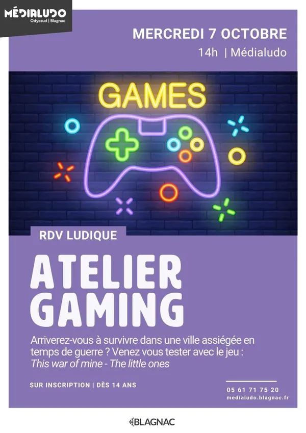 Atelier Gaming - Mercredi 7 octobre