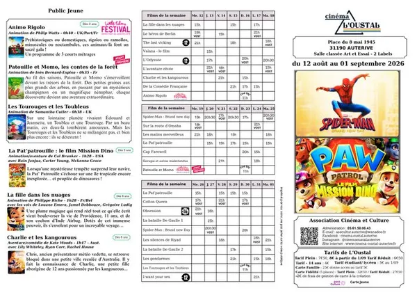 Le Programme de fin de vacances de L'Oustal