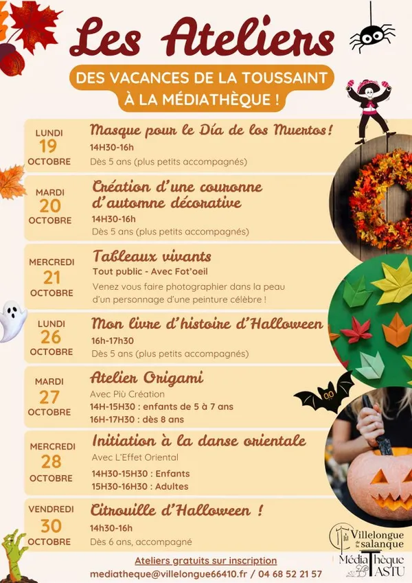 Programme des vacances de la Toussaint