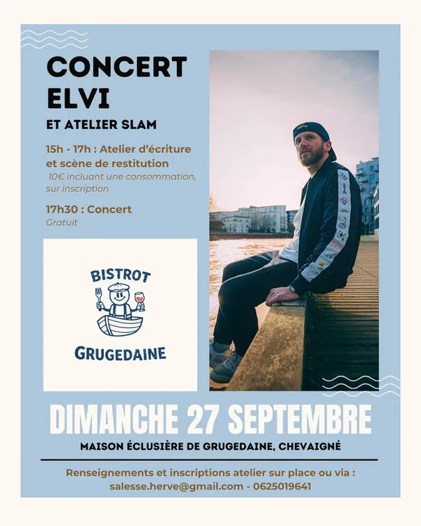 Concert Elvi & atelier slam - Bistrot Grugedaine