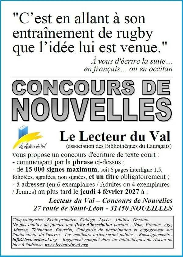 Concours de nouvelles, en français ou en occitan