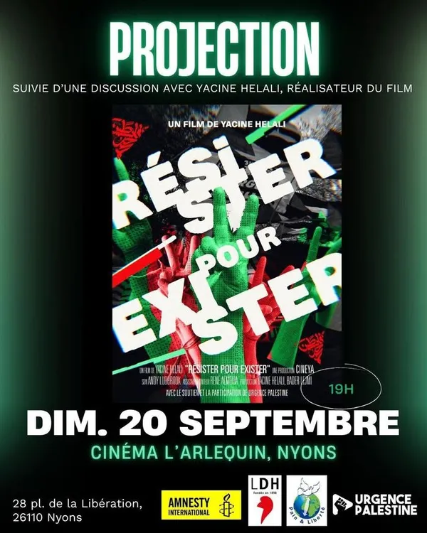 Projection du film RÉSISTER POUR EXISTER de Yacine Helali, suivie d'un débat avec le réalisateur et Omar Al Soumi