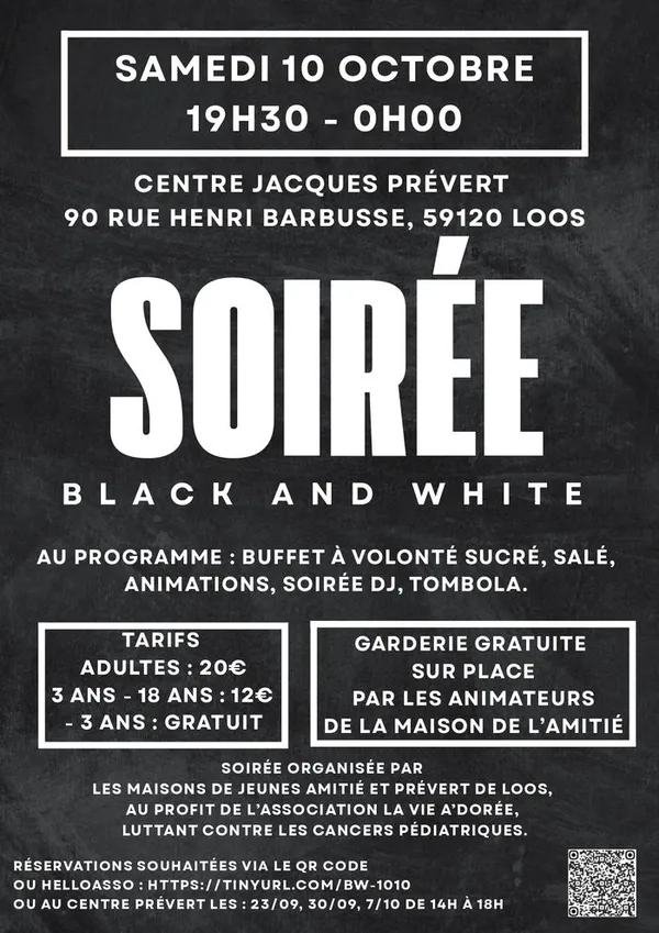 Soirée Black and white au profit de la lutte contre les cancers pédiatriques
