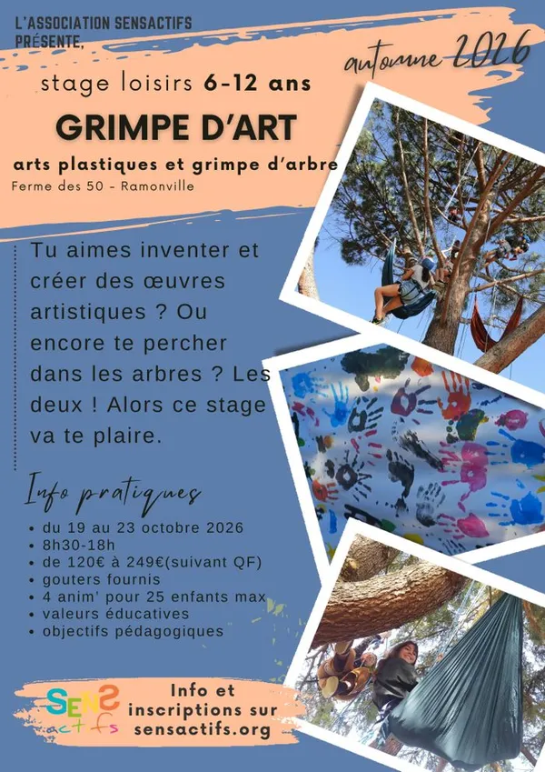 Stage loisirs 6-12 ans "Grimpe d'art" 19 au 23 octobre 2026