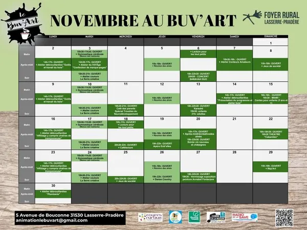 NOVEMBRE au BUV'ART