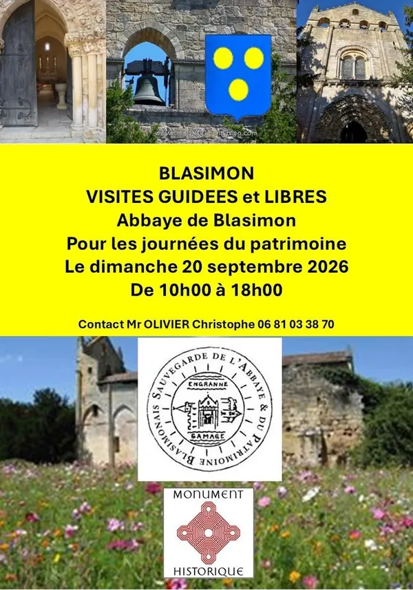 Visite guidée à l'abbatiale de Blasimon, monument classé historique