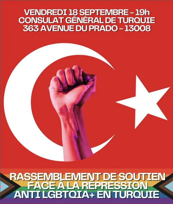 Rassemblement de soutien pour la communauté LGBTQIA+ en Turquie