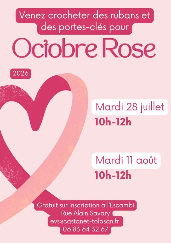 Venez crocheter des rubans et porte-clés pour octobre rose