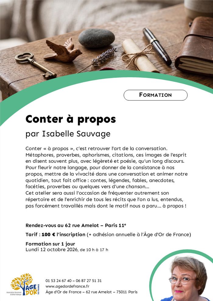 Conter "À Propos" par Isabelle Sauvage