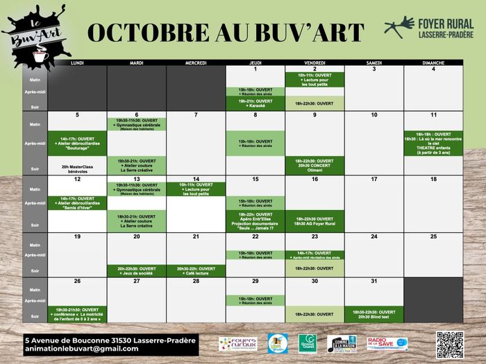 OCTOBRE au BUV'ART