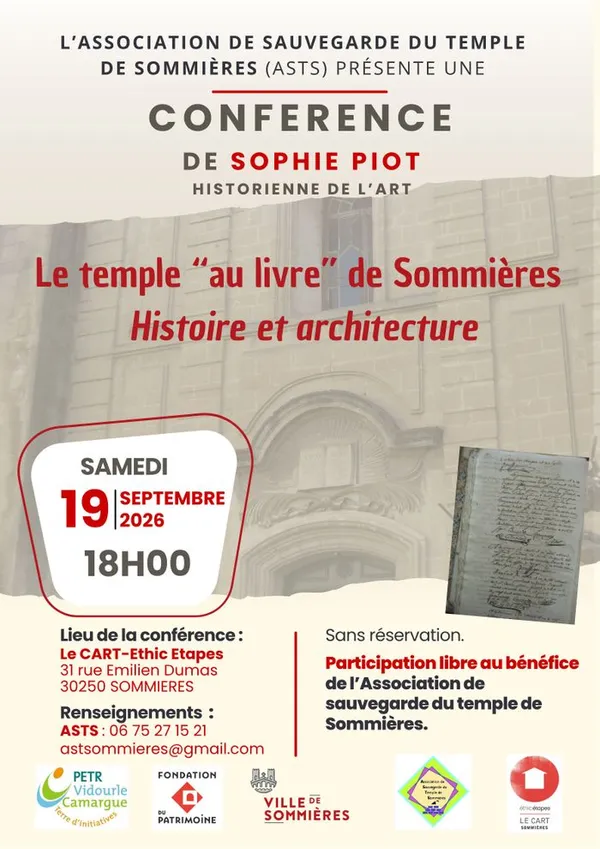 Conférence : le temple "au livre" de Sommières, histoire et architecture