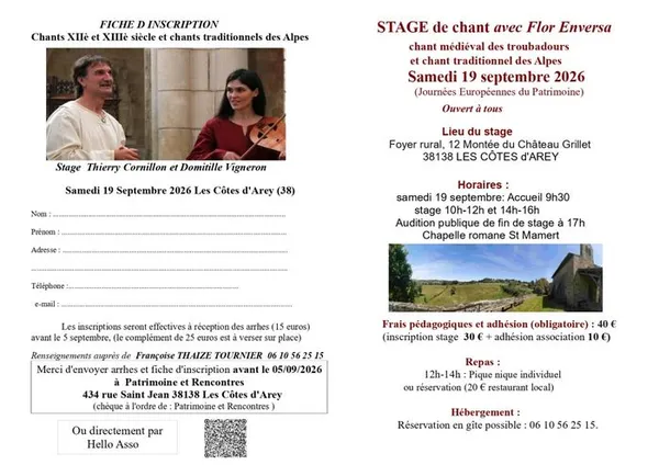 STAGE chants troubadours et chants traditionnels Alpes
