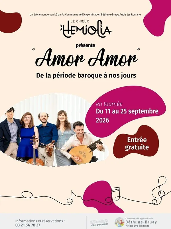Hemiolia présente "Amor Amor", de la période baroque à nos jours.