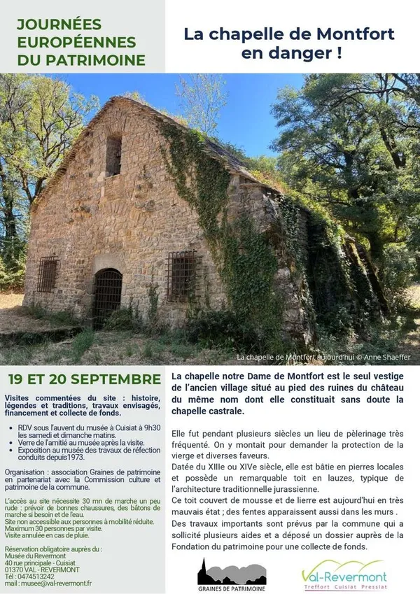 JEP : la chapelle de Montfort en danger !
