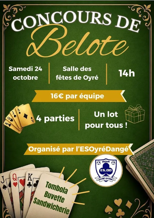 CONCOURS DE BELOTE - LE 24/10 - ESOD FOOT