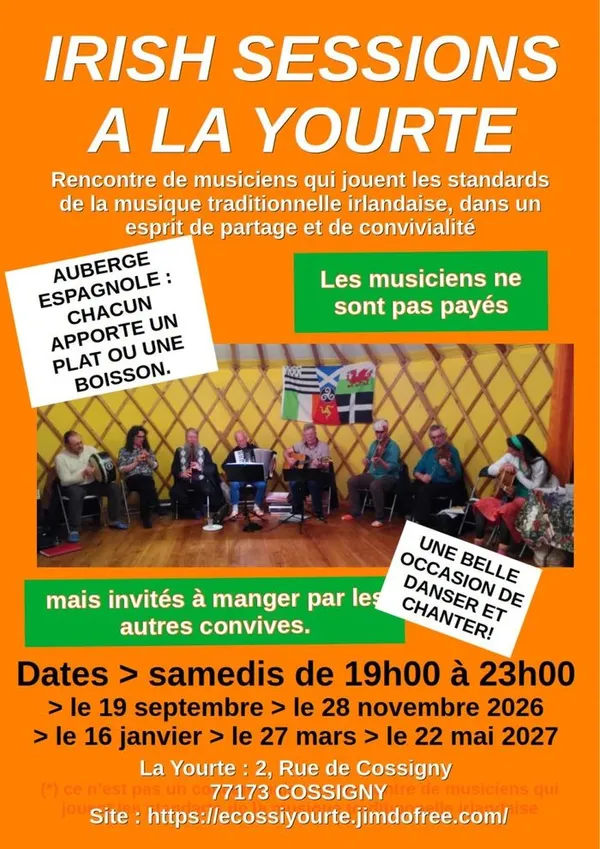 Irish session et bal pour débutants à la Yourte de Cossigny 77