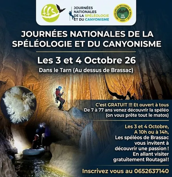 JNSC Octobre - Découverte gratuite de la spéléologie - TARN 81