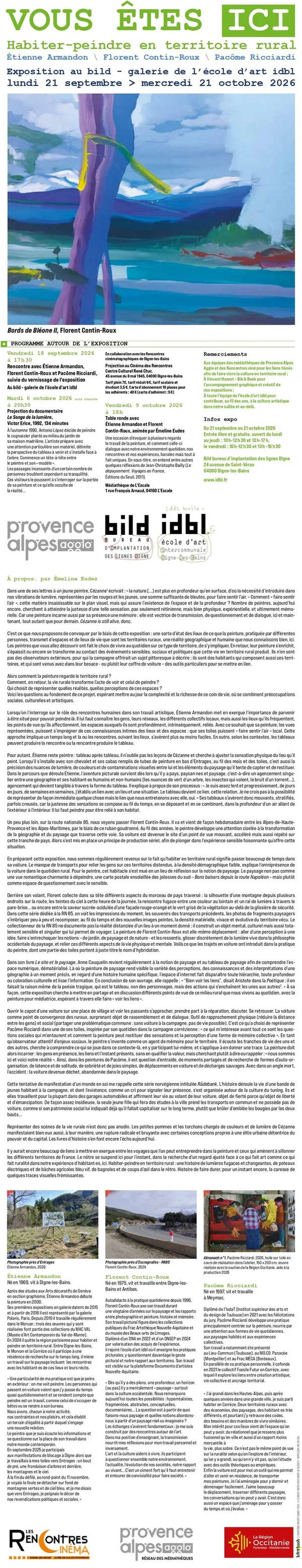 VOUS ÊTES ICI Habiter-peindre en territoire rural