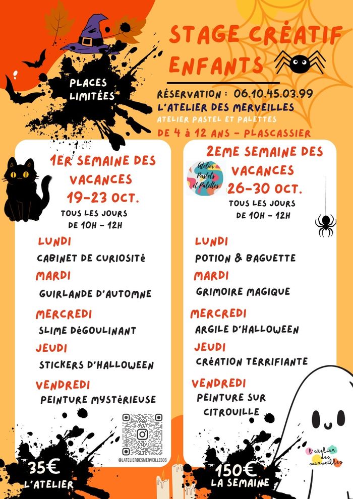 Halloween s'invite à Plascassier ! Stage créatif magique pour enfants 4-12 ans