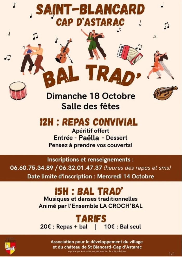 Bal trad précédé d un repas