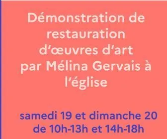 Démonstration de restauration d'œuvres d'art