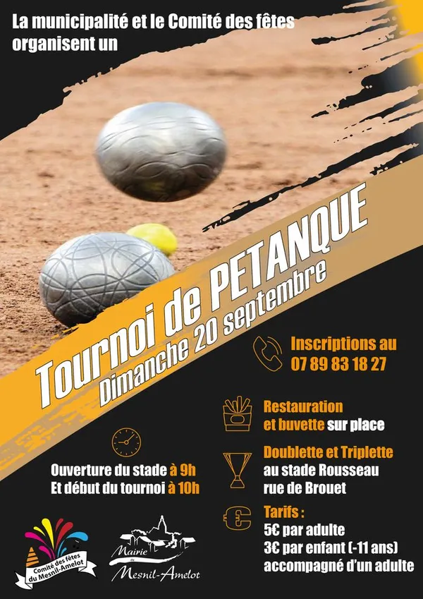 Tournoi de pétanque - Dimanche 20 Septembre