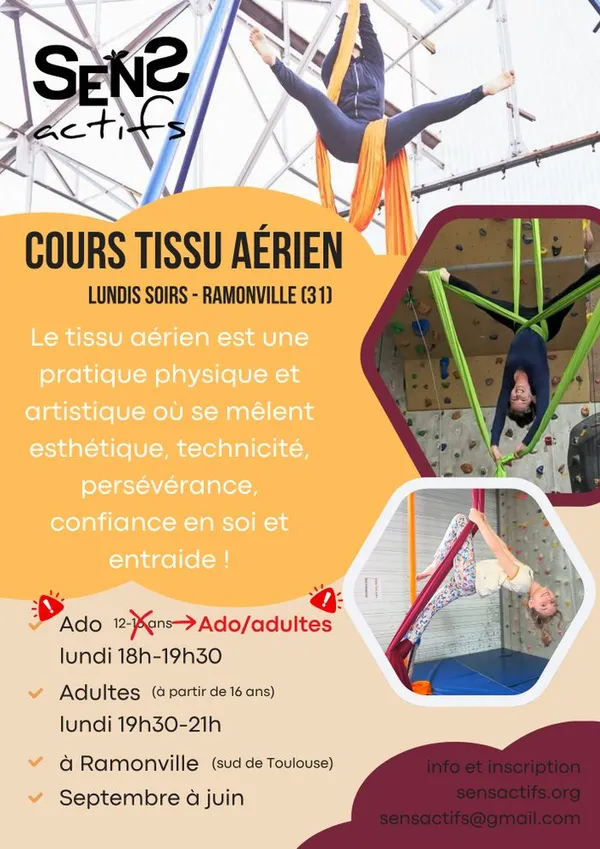 Cours de tissu aérien ado et adultes 2026-2027