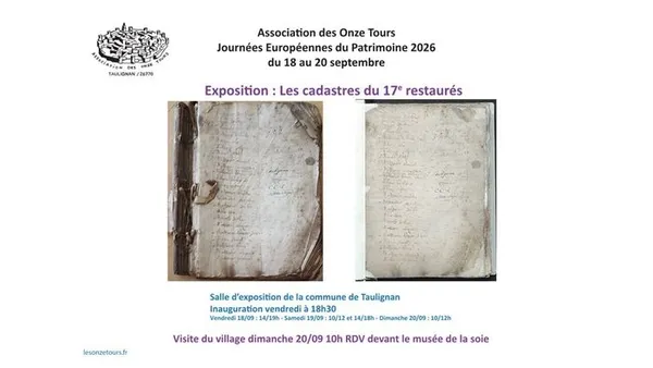 exposition cadastres de Taulignan du XVII restaurés