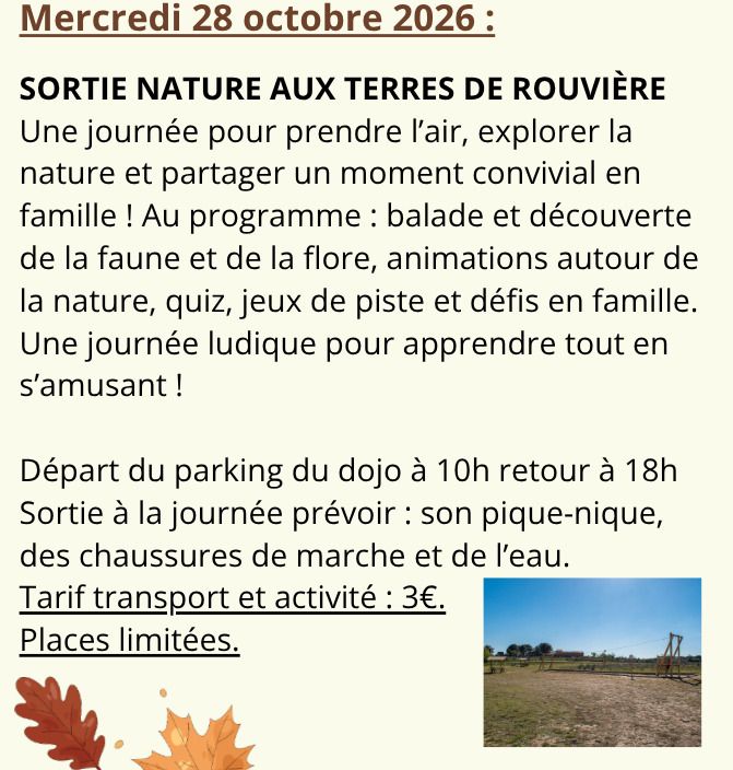 SORTIE NATURE AUX TERRES DE ROUVIÈRE