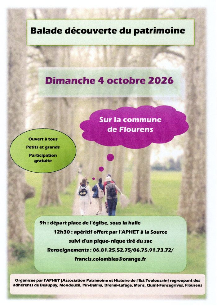 Balade découverte du patrimoine - Dimanche 4 octobre 2026