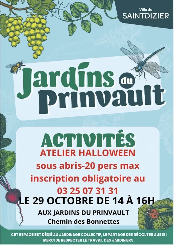 Atelier Halloween aux Jardins du Prinvault