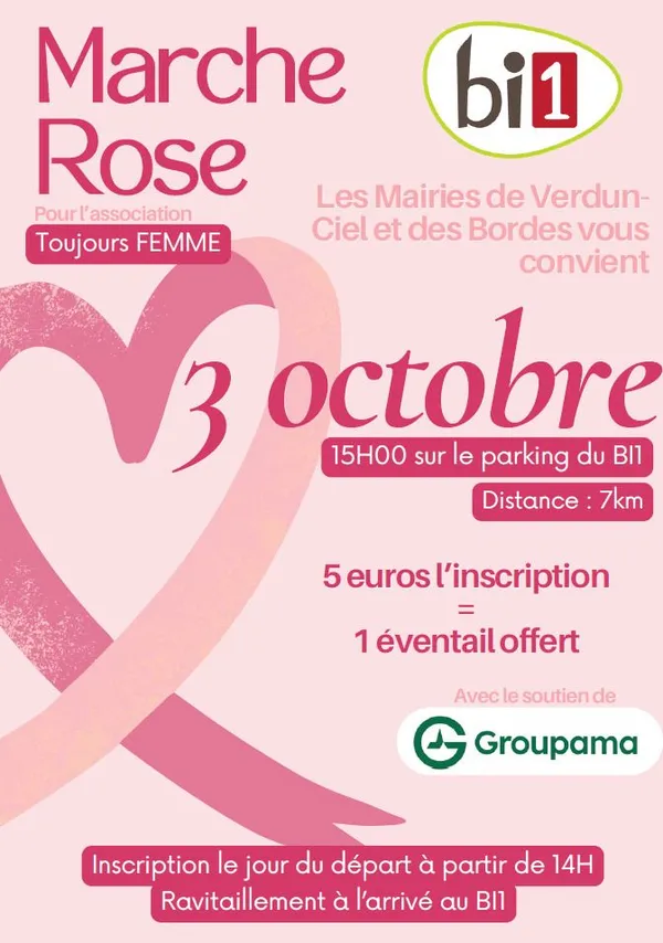 Marche rose de Verdun-Ciel et Les Bordes