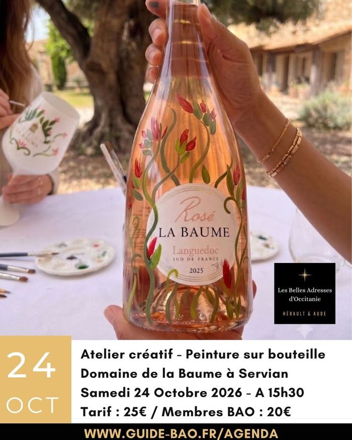 Atelier peinture sur bouteille / Domaine de la Baume à Servian
