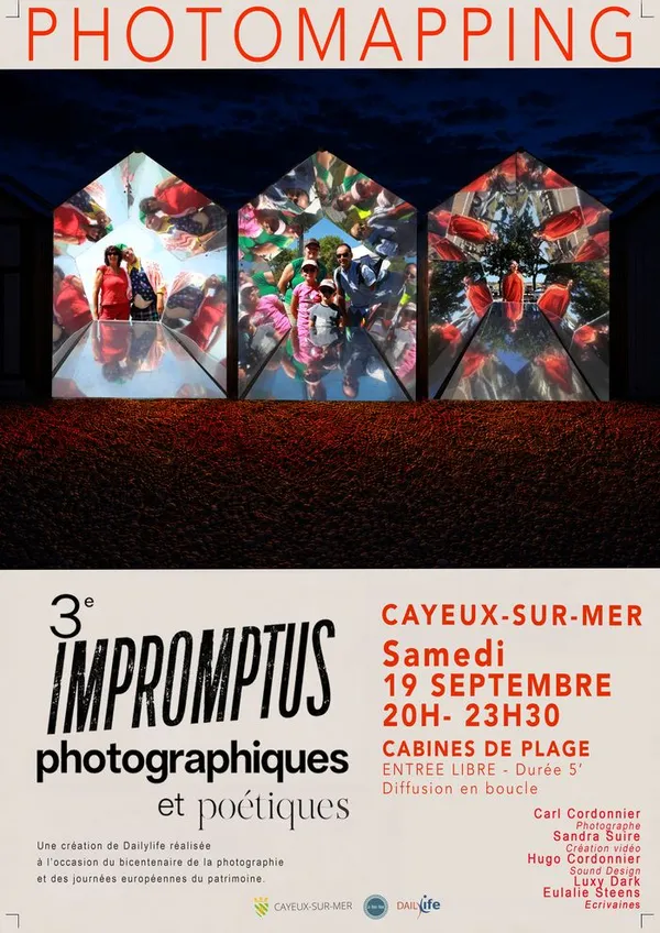 Photomapping sur les cabines de plage de Cayeux-sur-Mer