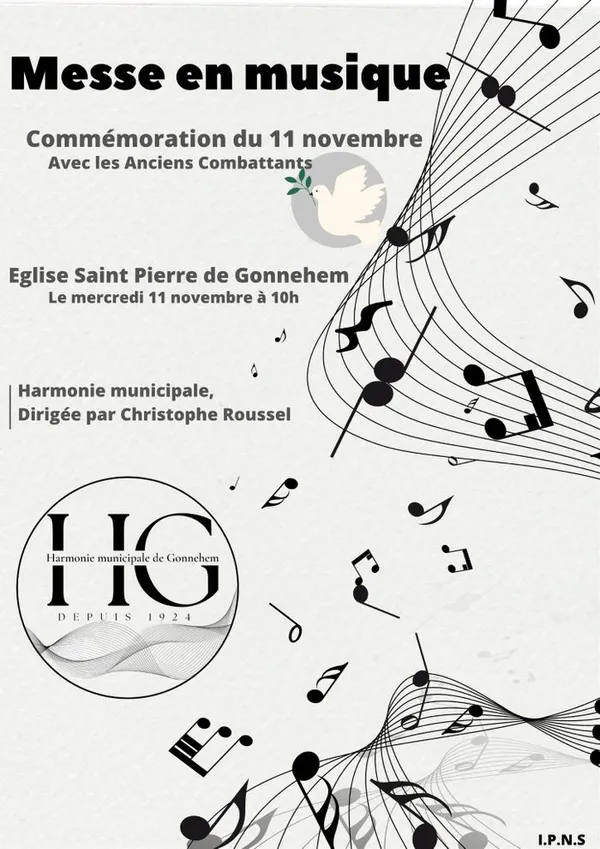 Messe en musique commémorant l'armistice du 11 novembre, à Gonnehem