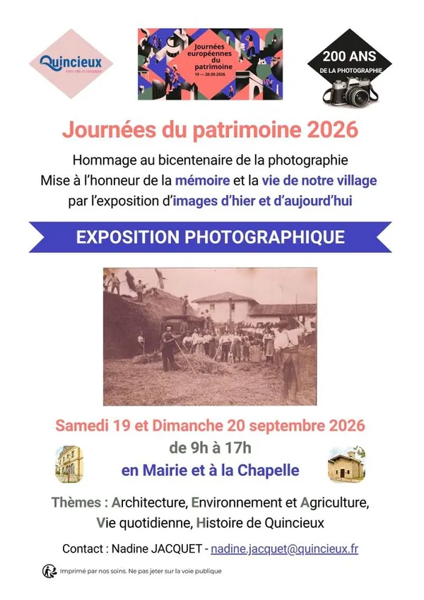 Exposition photographique retraçant l’histoire de Quincieux