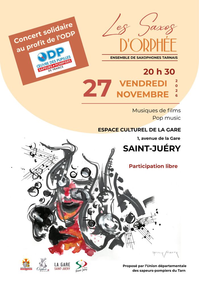 Concert solidaire : Les Saxos d’Orphée au profit de l'Œuvre des Pupilles des Sapeurs-Pompiers