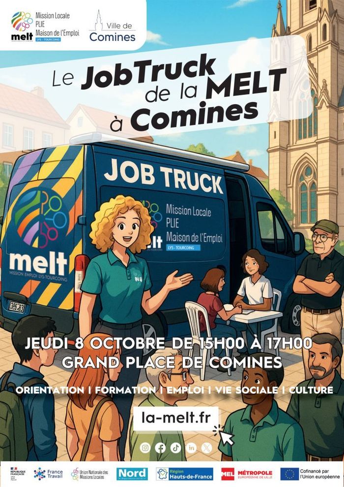 🚚 Le Job Truck de la Mission Emploi Lys Tourcoing fait escale à Comines !