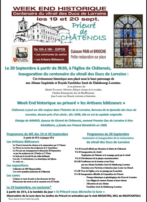 Centenaire du vitrail des Ducs de Lorraine avec l’association du prieuré de Châtenois